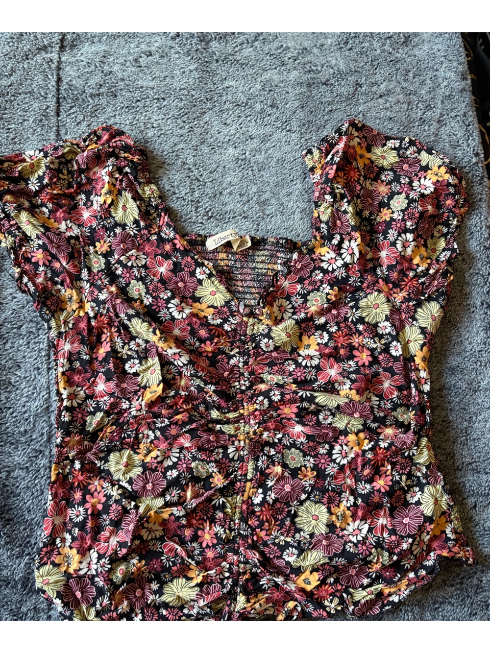 Floral Blouse in Black & Pink
